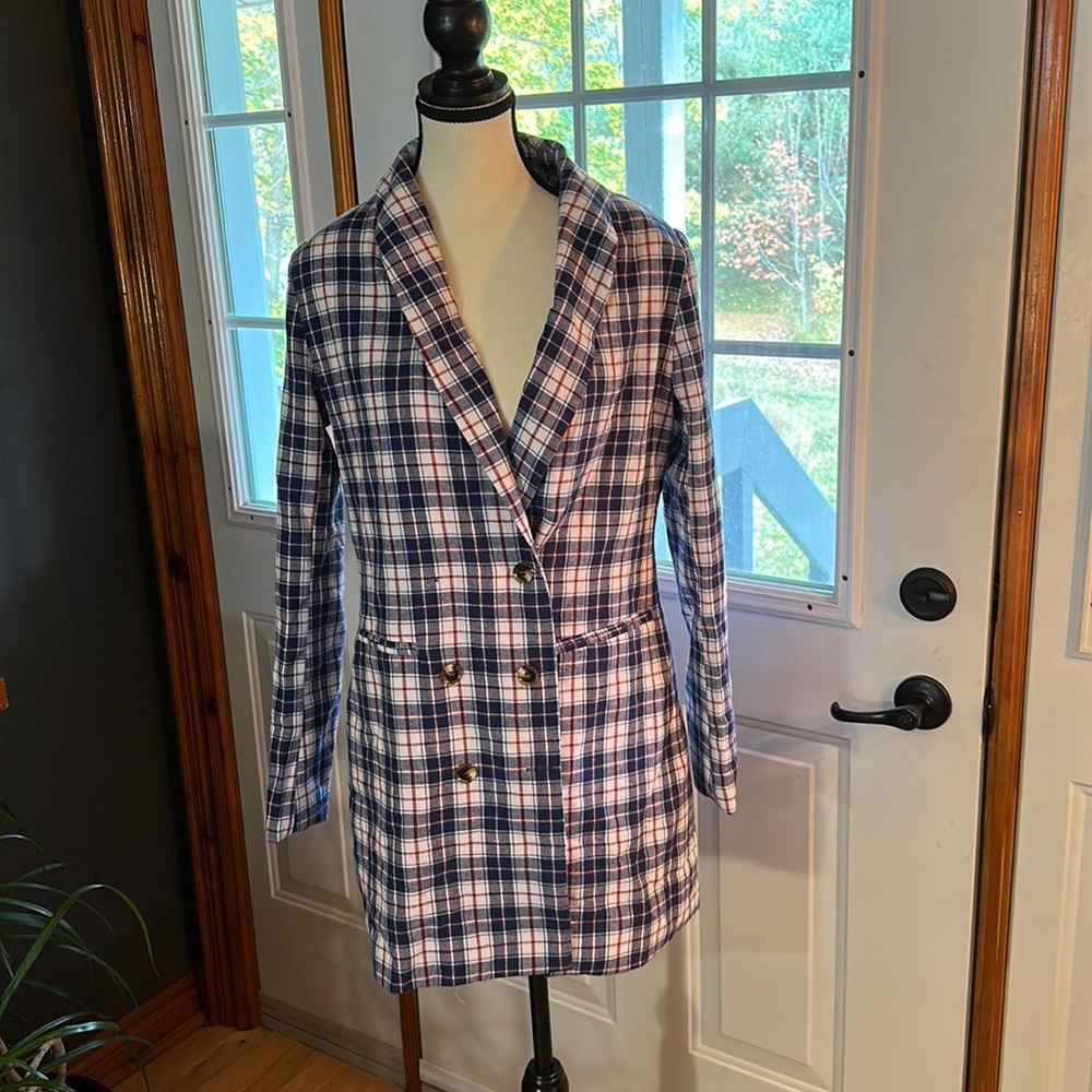 Nasty Gal Plaid Trench Coat